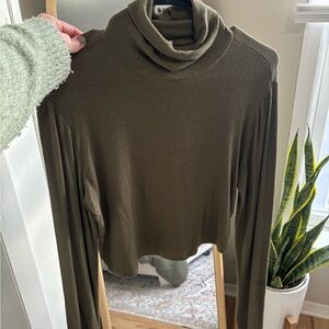Garage Olive Green Turtleneck Sweater